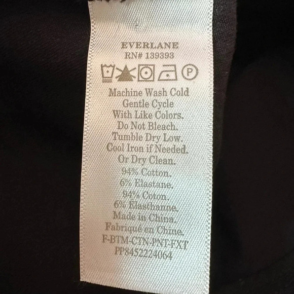 Everlane Work Pants Cropped Trousers Stretch Black Women’s Size 2 Office Career - Picture 8 of 8